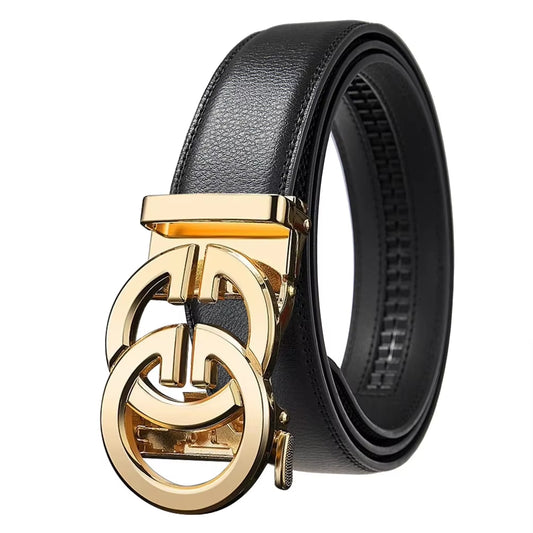Double G Famous Designer Luxury Brand Men Belt High Quality Genuine Leather Belts Automatic Business plus Size 170 160 150Cm